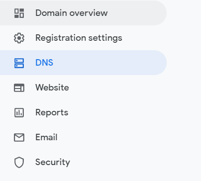 Navigate to DNS Area