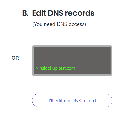 Choose DNS Verification